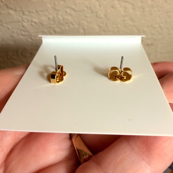 KATE SPADE EARRINGS ⭐️TAKE HEART PAVE STUDS - MINT ENAMEL CZ GOLD TONE-Pierced - Picture 5 of 8
